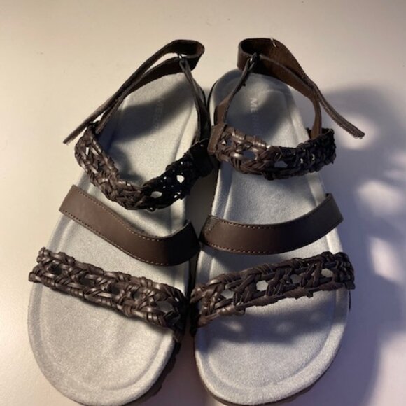 Merrell Shoes - Merrell Sandals Womens 8 Terran Braid Slingback Strappy Espresso Brown Size 7New
